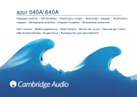 Cambridge Audio Azur-540A-640A - Owners manual